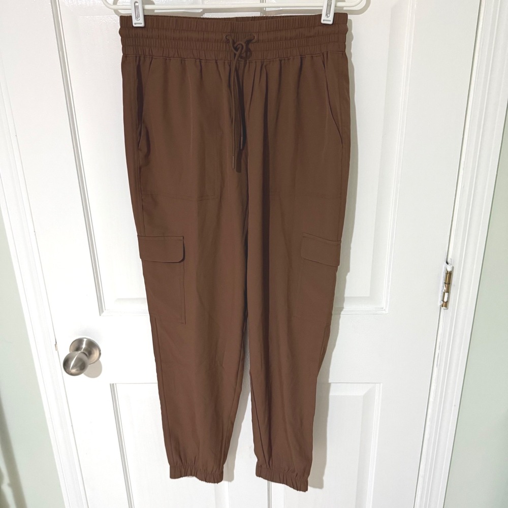 Old Navy StretchTech Cargo Joggers 2 Pack Brown Mustard Yellow Womens Small - Picture 2 of 7
